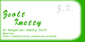 zsolt kmetty business card